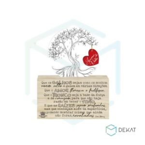 Enfeite de Mesa Madeirinha Cru Árvore Da Vida – 18x14x2cm