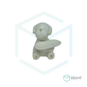 Cachorro Porta-Jóias em Porcelana - 12 cm - Branco