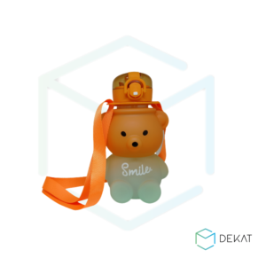 Garrafa Urso Smile de Plástico - 700ml - Laranja