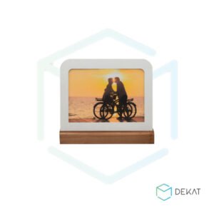 Porta-Retrato - Aço / Acrílico / Madeira - 13 cm x 18 cm