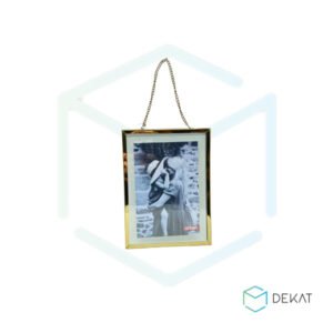 Porta-Retrato de Pendurar - 10 cm x 15 cm - Dourado