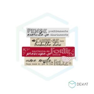 Enfeite de Mesa “Pense Positivamente, Exercite-se Diariamente…” - 18x25cm
