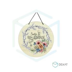 Quadro Com Aplique “Sinta-Se Bem-Vindo”  - 18x18x2cm