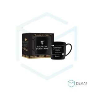 Caneca em Porcelana Urban Profissões “Ciências Contábeis” - 360ml - Preto