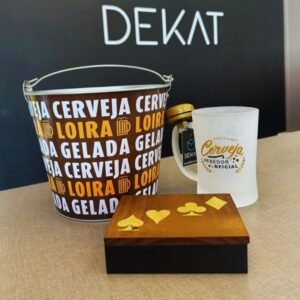 Kit Dia dos Namorados - Balde de Cerveja + Porta-Baralho + Caneca c/ Campainha