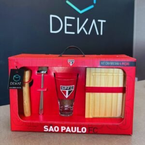 Kit Caipirinha Dia dos Namorados São Paulo FC - Copo/ Tábua/ Socador/ Colher
