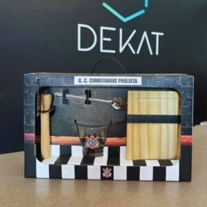 Kit Caipirinha Dia dos Namorados Corinthians - Copo/ Tábua/ Socador/ Colher