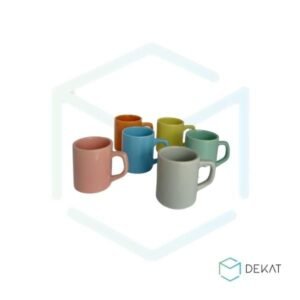 Jogo de Xícaras Coloridas de Café Porcelana - 6 un. - 85ml