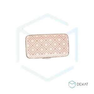 Bandeja de Cerâmica Retangular Leques Vermelha