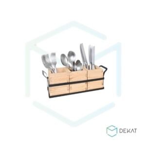 Porta-Talheres Trio Rústico + Suporte Porta-Condimentos