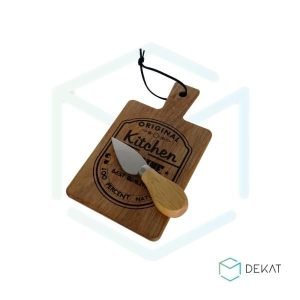 Conjunto Tábua de Madeira + Faca de Aço Inox P/ Queijo