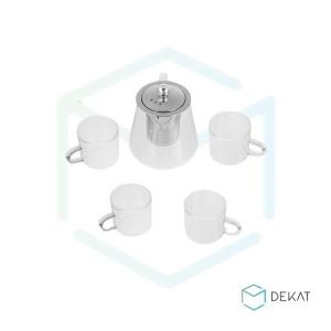 Conjunto Bule de Chá Com Infusor + Jogo de Xícaras - Vidro - 950 ml