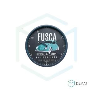 Relógio de Parede VW Fusca Original Classic - Preto e Verde