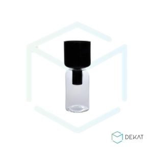 Vaso Decorativo de Vidro - Preto - 6x16x6cm / 9x23x9cm