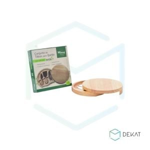 Petisqueira Redonda Gourmet para Frios - Tábua + Espátula + Abridor - 5 peças