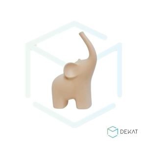 Escultura em Cerâmica “Elefante” - Bege - 18cm x 28cm